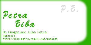 petra biba business card